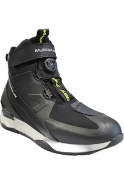 MUGENRACE BOT-MNR-2461 Stopee Motorcycle Shoes Black Fluorescent Yellow