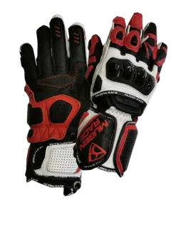 MUGENRACE CHILI Motorcycle Sport Leather Gloves Black White Red