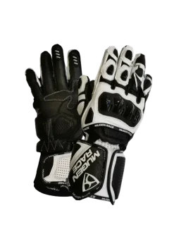 MUGENRACE CHILI Sport Motorcycle Leather Gloves White Black