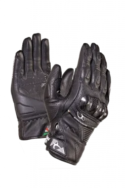 MUGENRACE FIGURATORE Short Motorcycle Leather Gloves Black