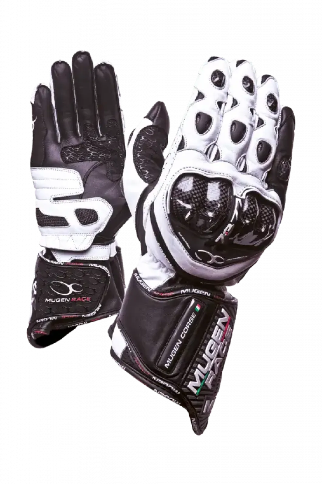 MUGENRACE G-MNR-1461 BORNEW Sport Motorcycle Leather Black White