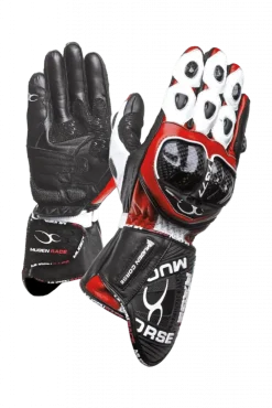 MUGENRACE G-MNR-1461 BORNEW Sports Motorcycle Leather Gloves Red