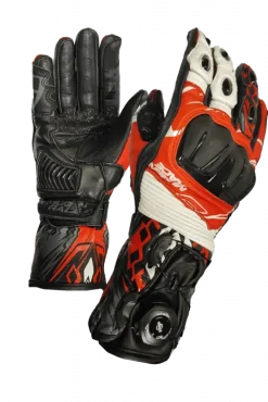 MugenRace G-MNR 2480 COWY Sport Motorcycle Gloves Black White Red