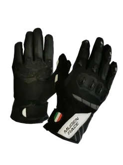 MUGENRACE G-MNR-2069 MIA Short Motorcycle Gloves Black White