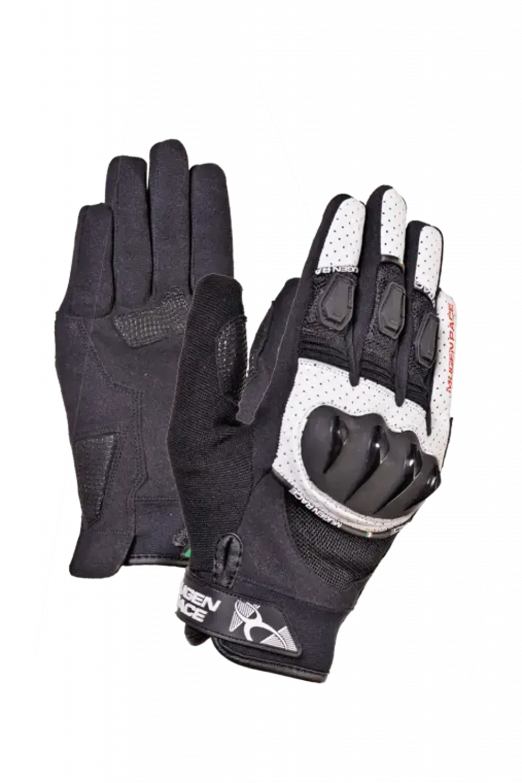 MUGENRACE G-MNR-1667 ROBOGGORE Motorcycle Short Gloves White