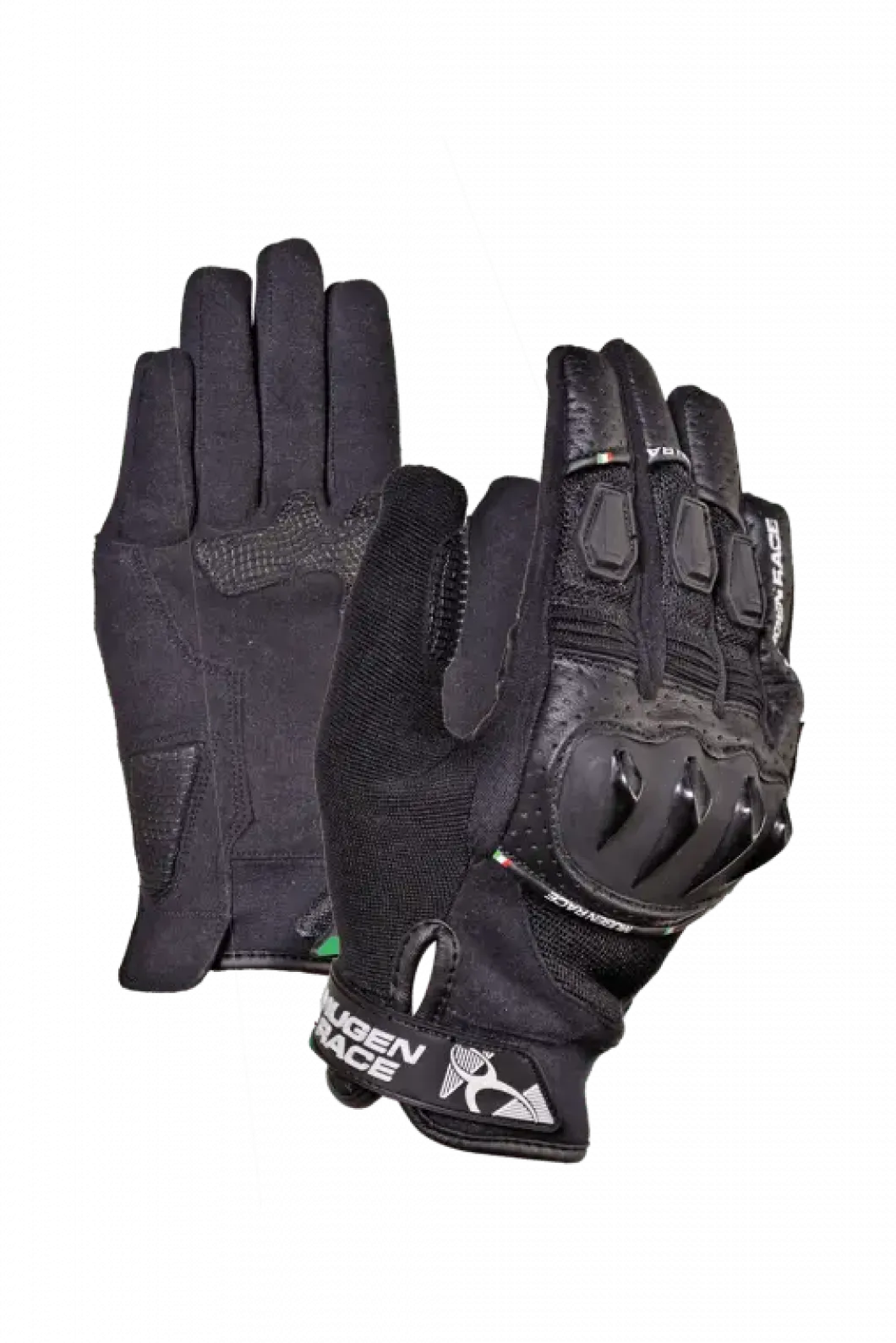 MUGENRACE G-MNR-1667 ROBOGGORE Motorcycle Short Gloves Black