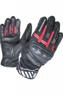 MUGENRACE HAI-KO SHORT Motorcycle Gloves Black Red