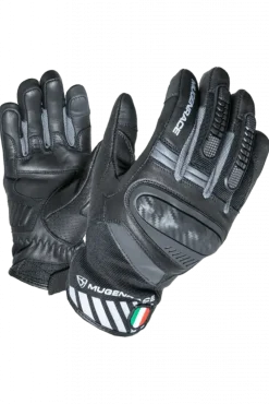 MUGENRACE HAI-KO SHORT Motorcycle Gloves Black Grey