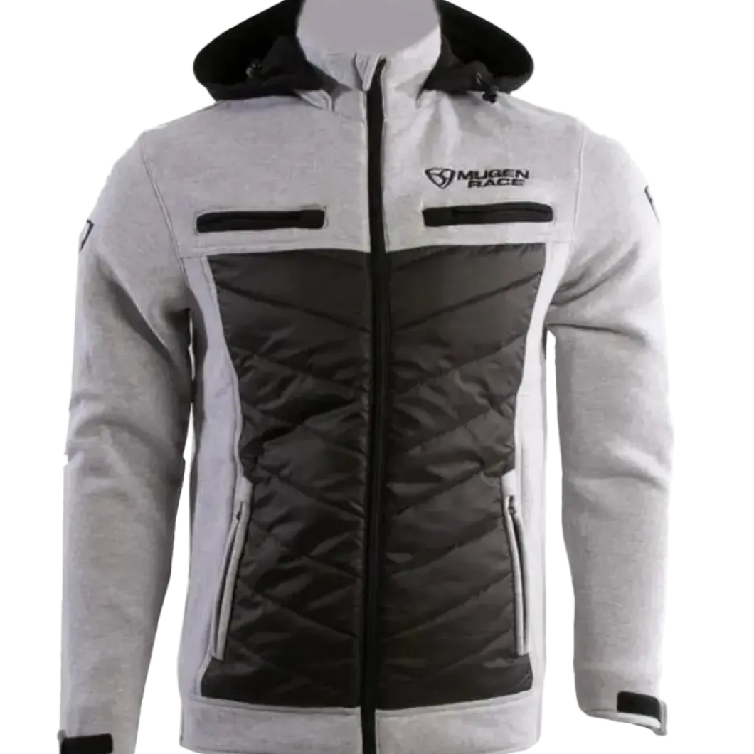 MUGENRACE H-MNR-2494 Puffy-Two Hoodie Black Light Grey