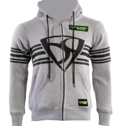 MUGENRACE H-MNR-2488 Shield Zip-Up Hoodie Light Grey