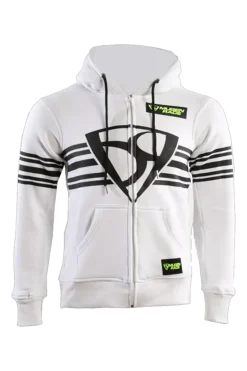 MUGENRACE H-MNR-2488 Shield Zip-Up Hoodie White