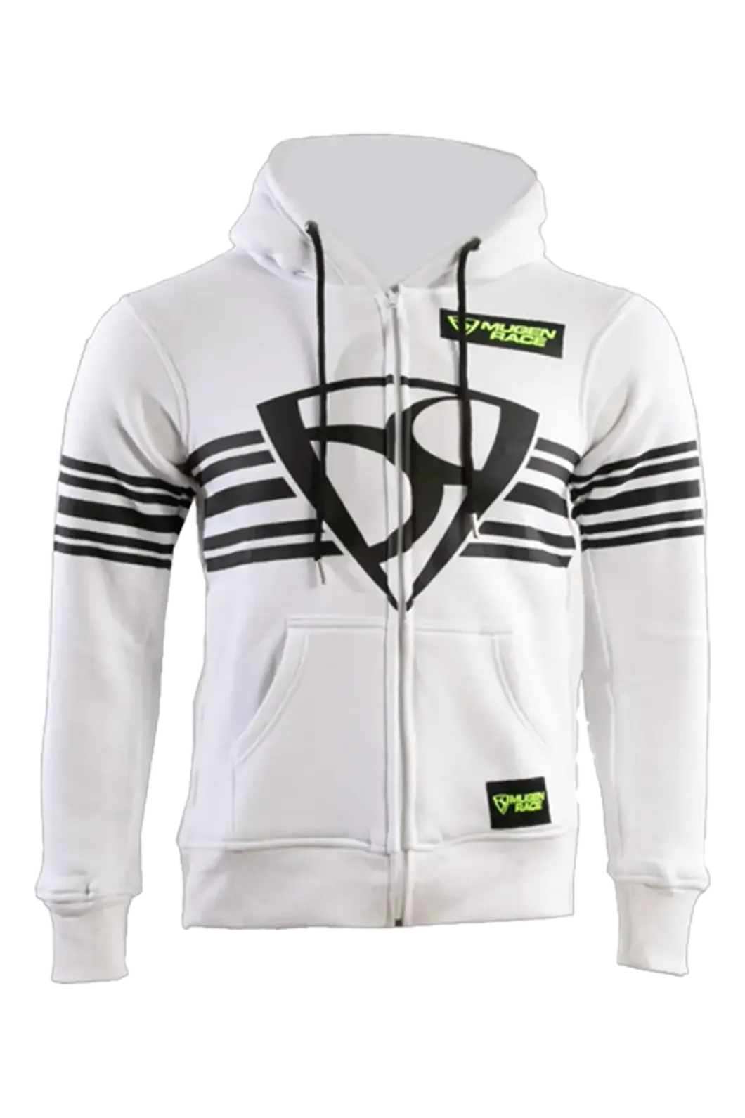 MUGENRACE H-MNR-2488 Shield Zip-Up Hoodie White