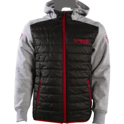MUGENRACE H-MNR-2492 Zip-Up Hoodie Grey Red