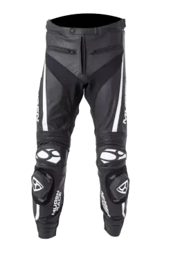 MUGENRACE LP-MNR-1915 RBRS-1 Black and white leather trousers