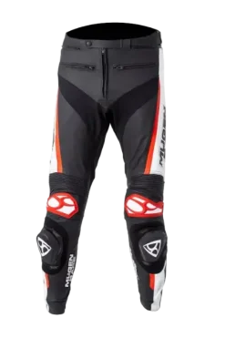 MUGENRACE LP-MNR-1915 RBRS-1 Black white red leather trousers
