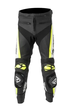 MUGENRACE LP-MNR-1915 RBRS-1 Black White Yellow Leather Pants