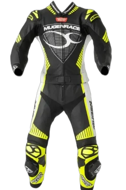 MUGENRACE MNR 1711 Busy Traje Piel Donna Black Yellow White