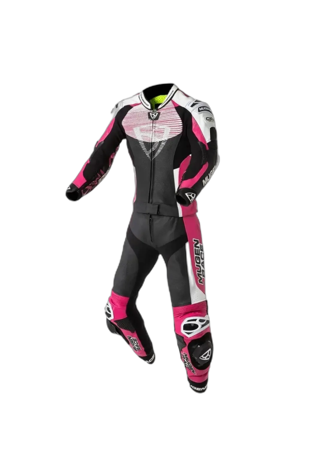 MUGENRACE MNR-2108 CIRA-SR Two Piece Women's Leather Suit Pink White