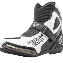 MUGENRACE MNR-2391 Hurry Moto Short Boots Black White