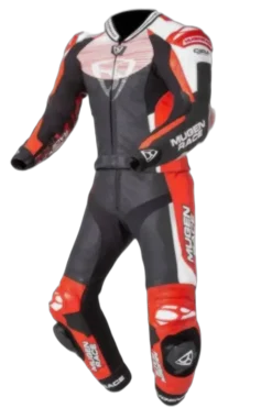 MUGENRACE MNR-2109 Motorcycle Leather Suit Black White Red