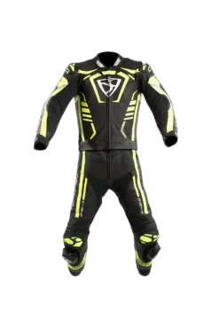 MUGENRACE MNR-2412 2 Piece Leather Suit Black White Yellow