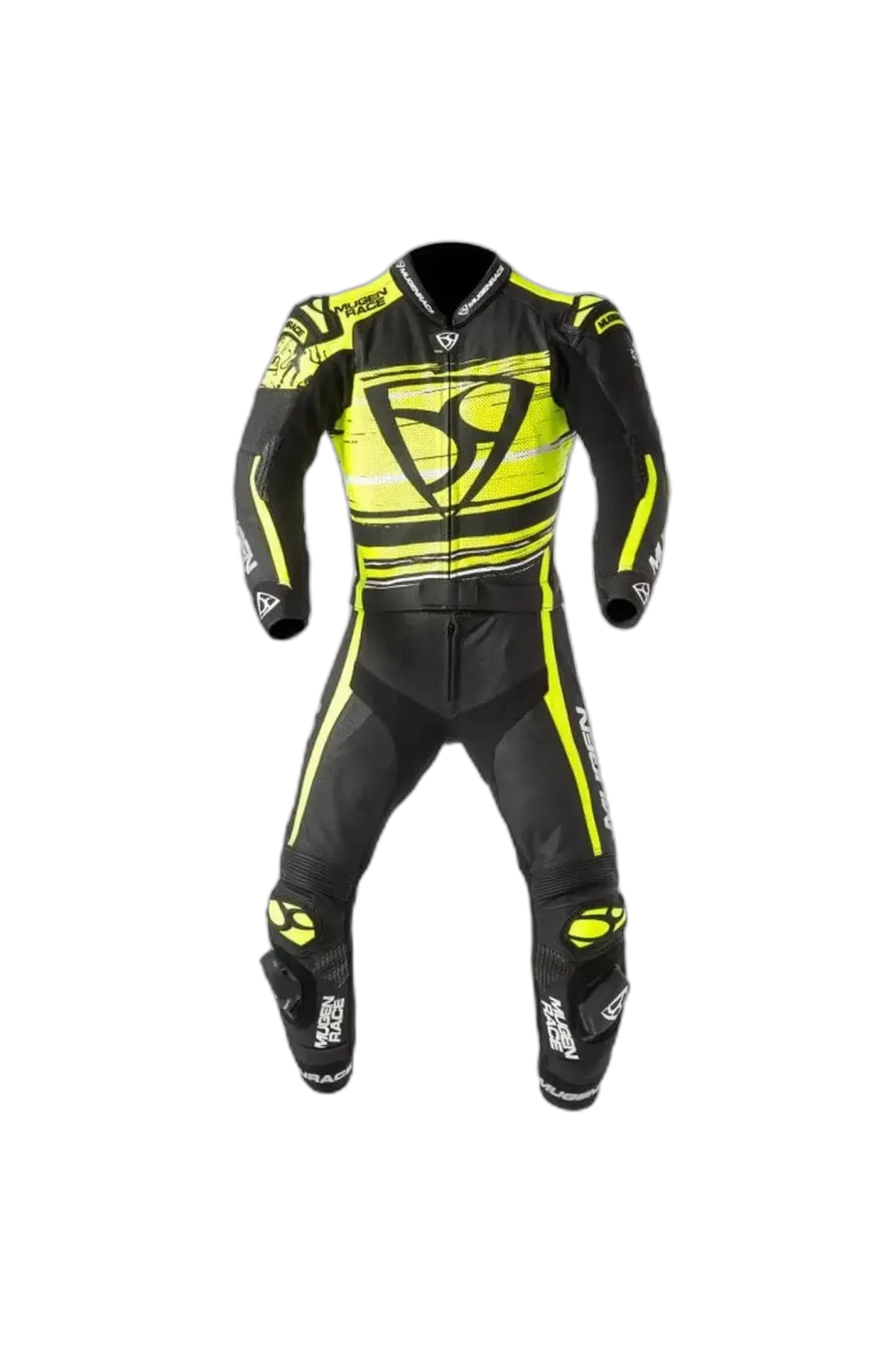 MUGENRACE MNR-2008 Rc-Max Two Piece Leather Suit White Black Yellow