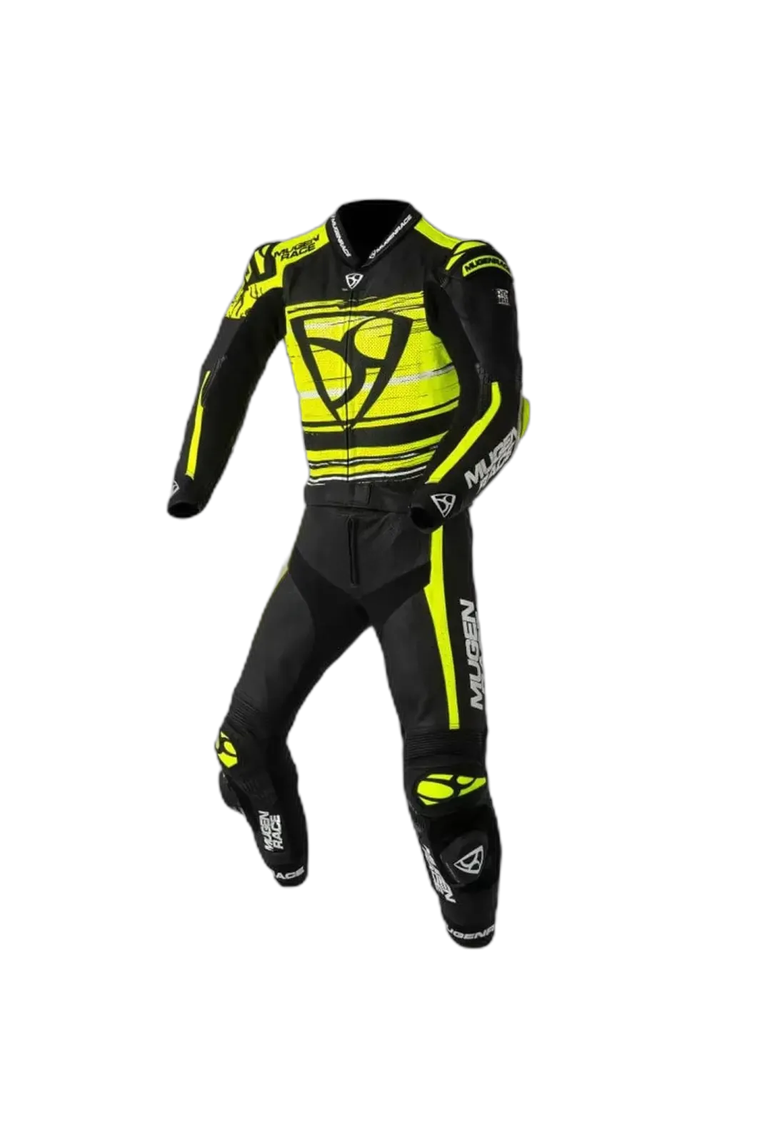 MUGENRACE MNR-2008 Rc-Max Two Piece Leather Suit White Black Yellow