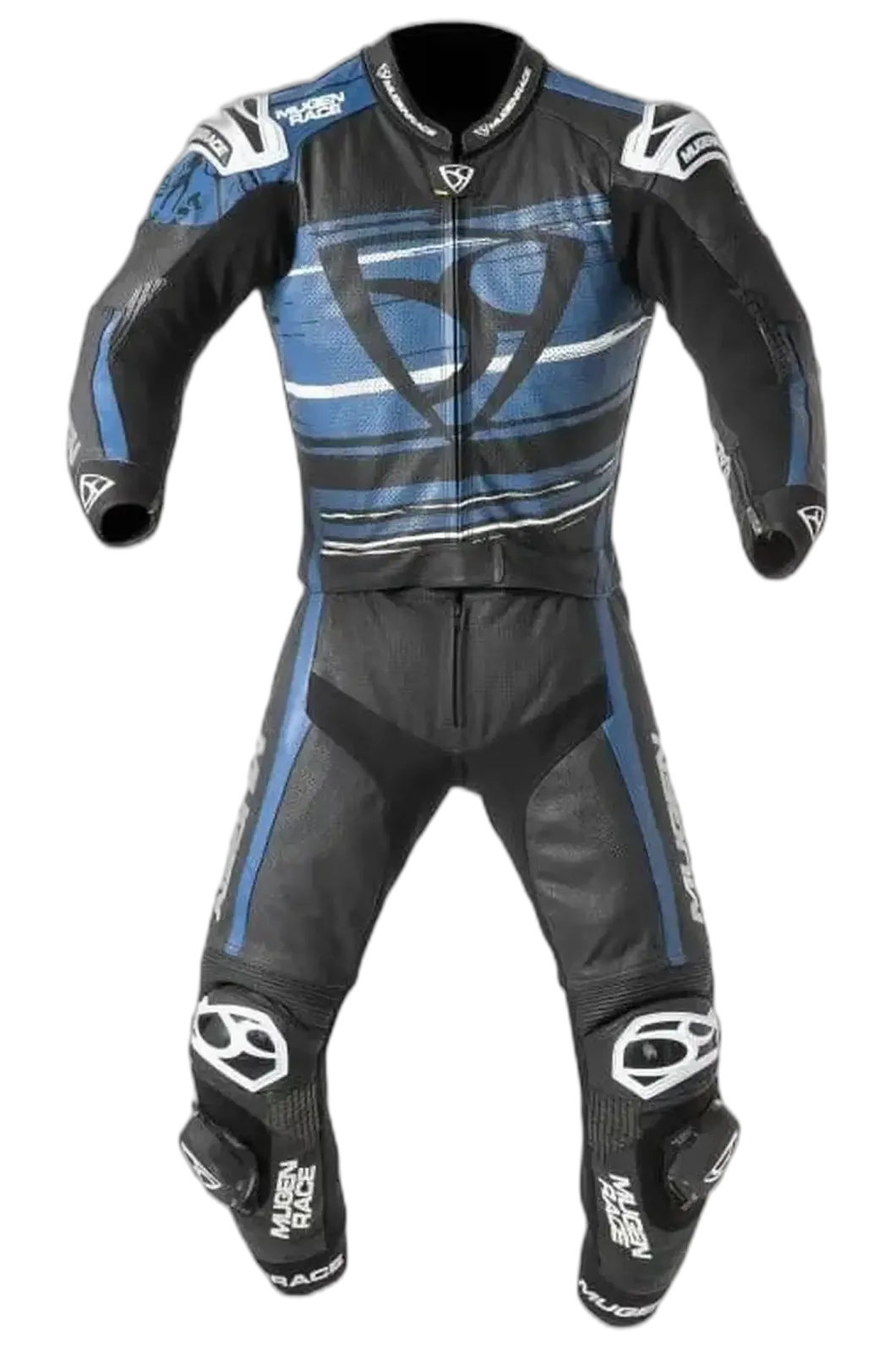 MUGENRACE MNR-2008 Rc-Max Two Piece Leather Suit White Black Blue