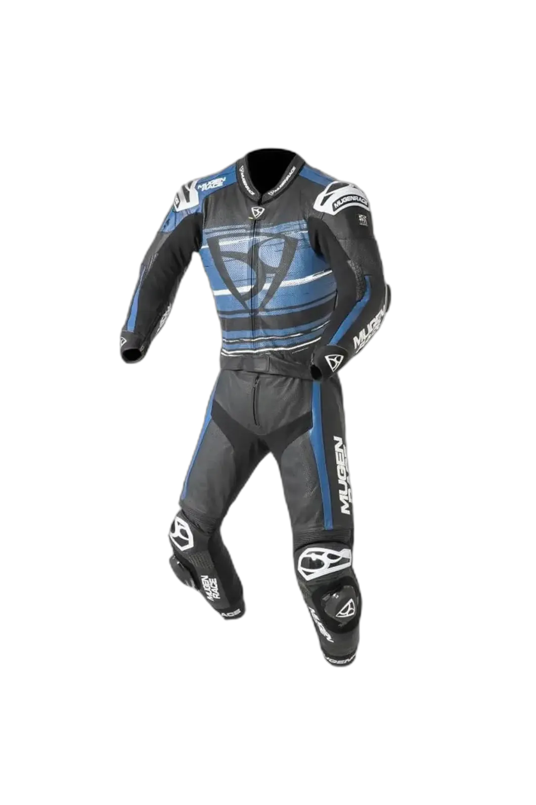 MUGENRACE MNR-2008 Rc-Max Two Piece Leather Suit White Black Blue