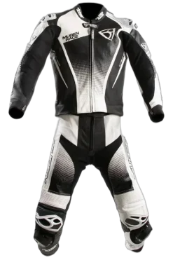 MUGENRACE MNR-2402 SIDEGUN 2-Piece Leather Suit Black White