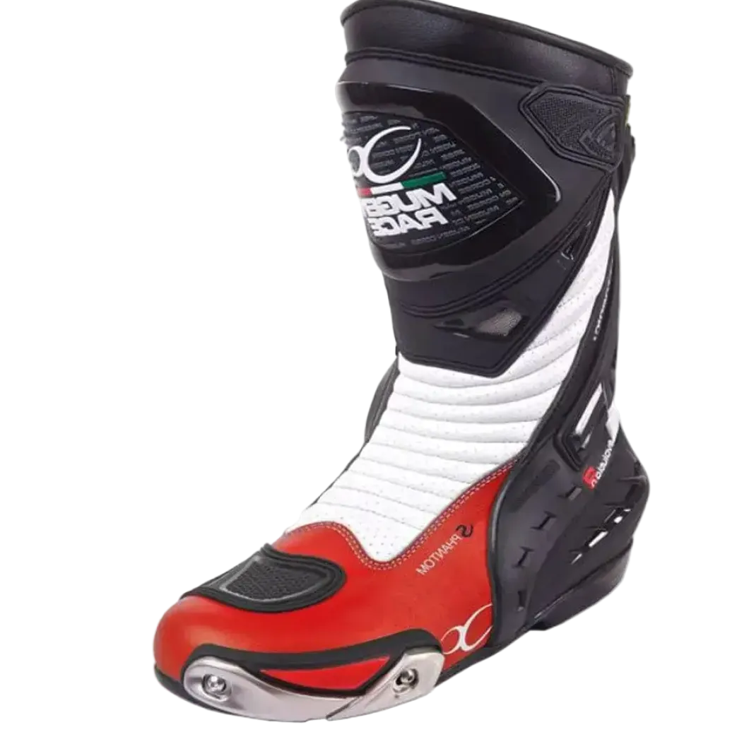 MUGENRACE MNR-1490 SPHANTOM 2 Motorcycle Boots Black Red White