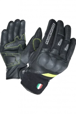 MUGENRACE NEO SHORT Motorcycle Gloves Black Fluorescent Yellow