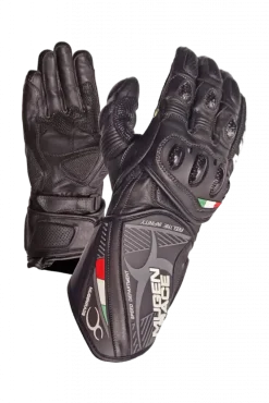 MUGENRACE NEPTUN Sport Touring Motorcycle Leather Gloves Black