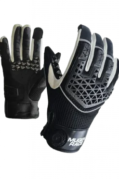 MUGENRACE X-Air Motorcycle Leather Short Gloves Black White