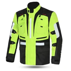 MZB Thunder Waterproof Motorcycle Jacket Men Black Flu