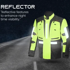 MZB Thunder Waterproof Motorcycle Jacket Men Black Flu