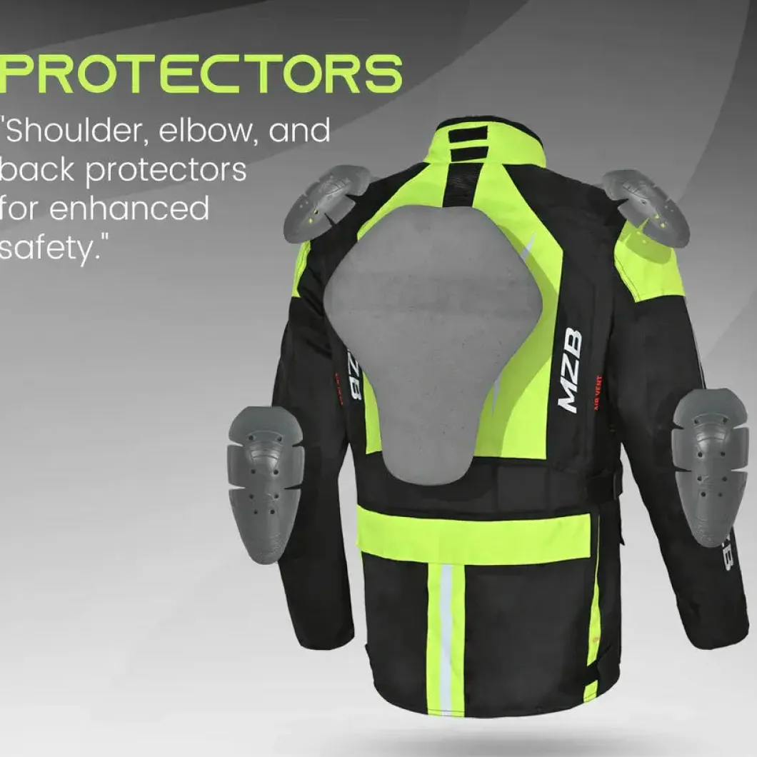 MZB Thunder Waterproof Motorcycle Jacket Men Black Flu