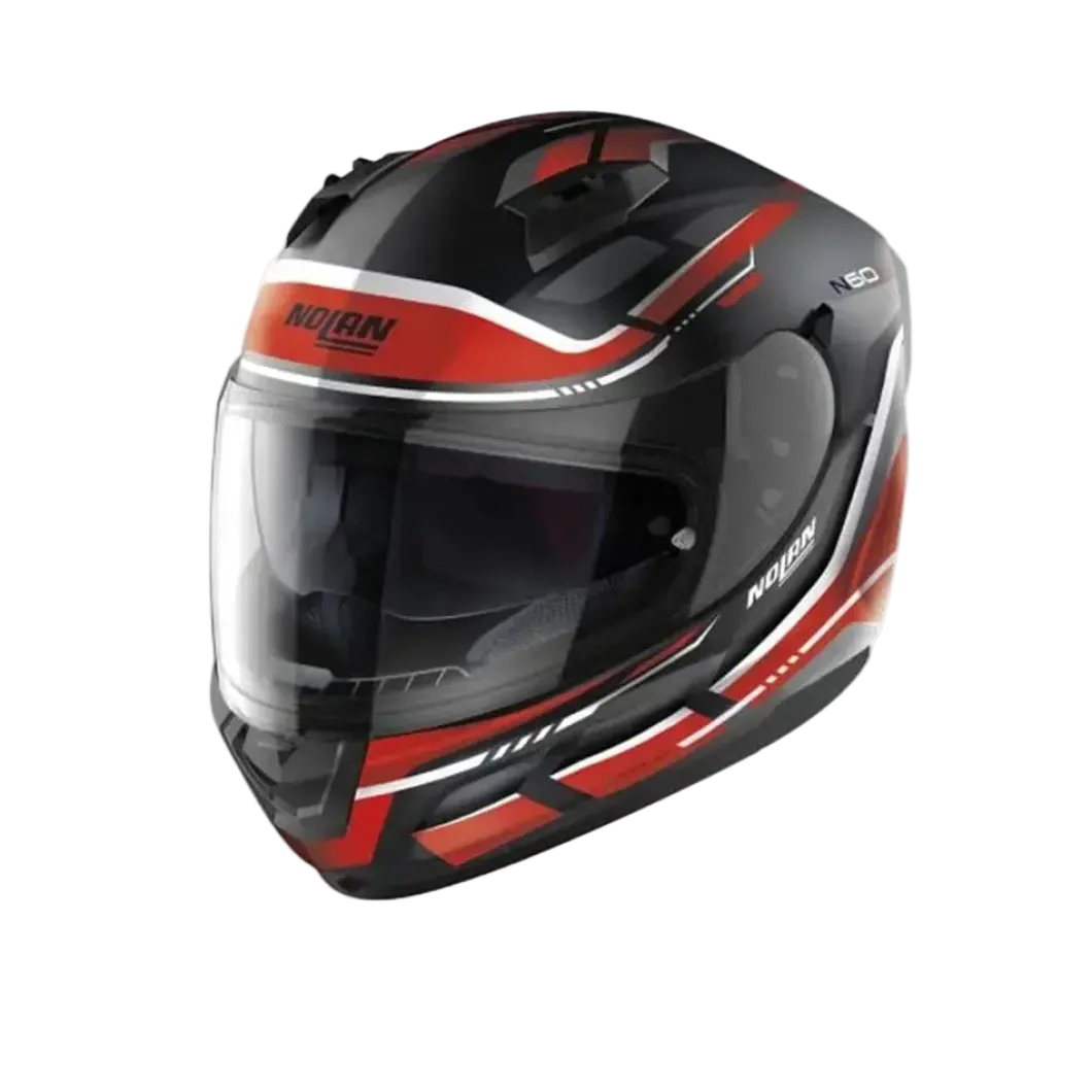 NOLAN N60-6 LANCER 062 Full Face Motorcycle Helmets Black White Red