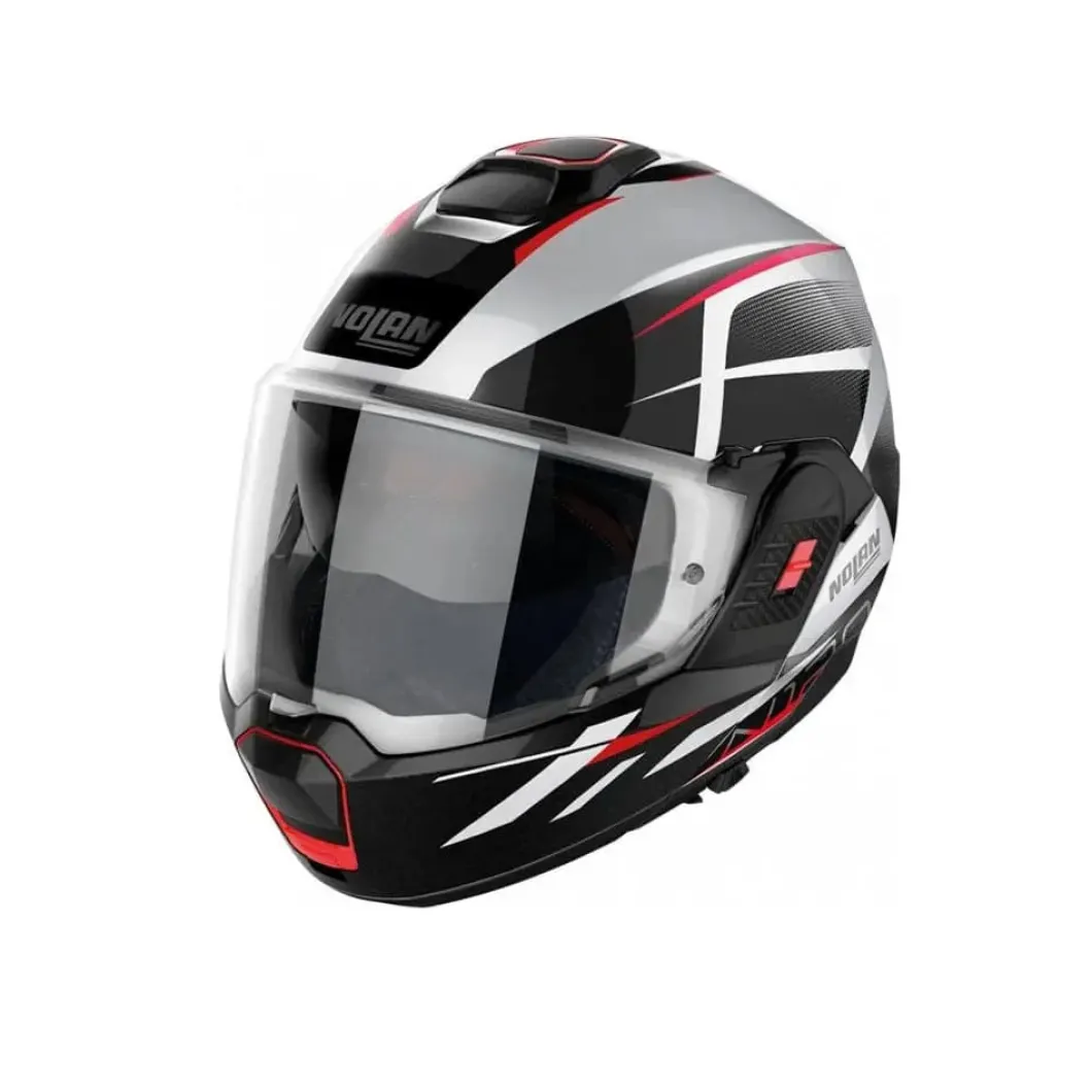 NOLAN N120-1 NIGHTLIFE N-Com 027 Modular Motorcycle Helmets Black Grey White