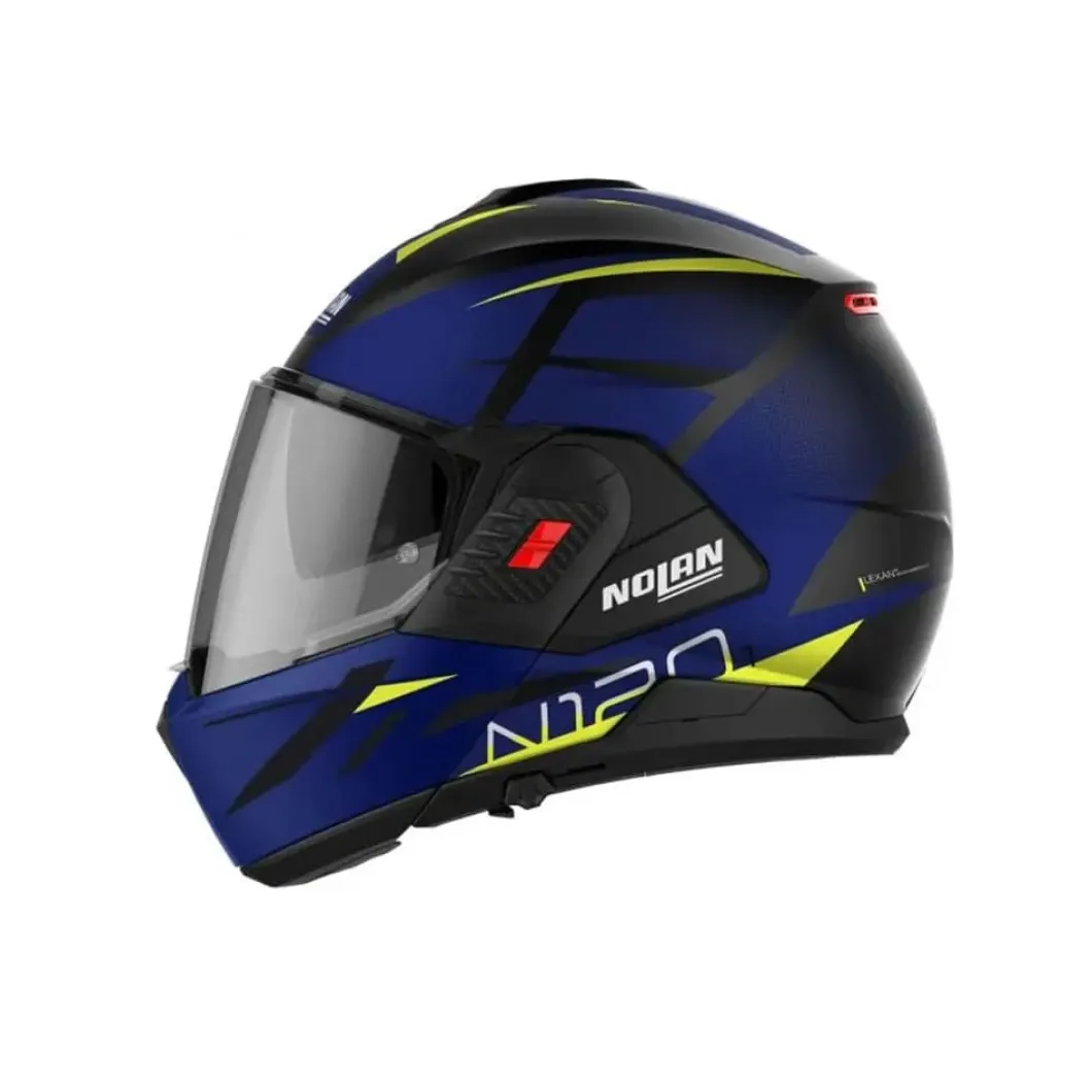 NOLAN N120-1 NIGHTLIFE N-COM 028 Modular Motorcycle Helmets Black Blue Yellow