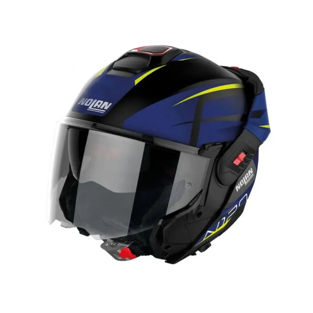 NOLAN N120-1 NIGHTLIFE N-COM 028 Modular Motorcycle Helmets Black Blue Yellow