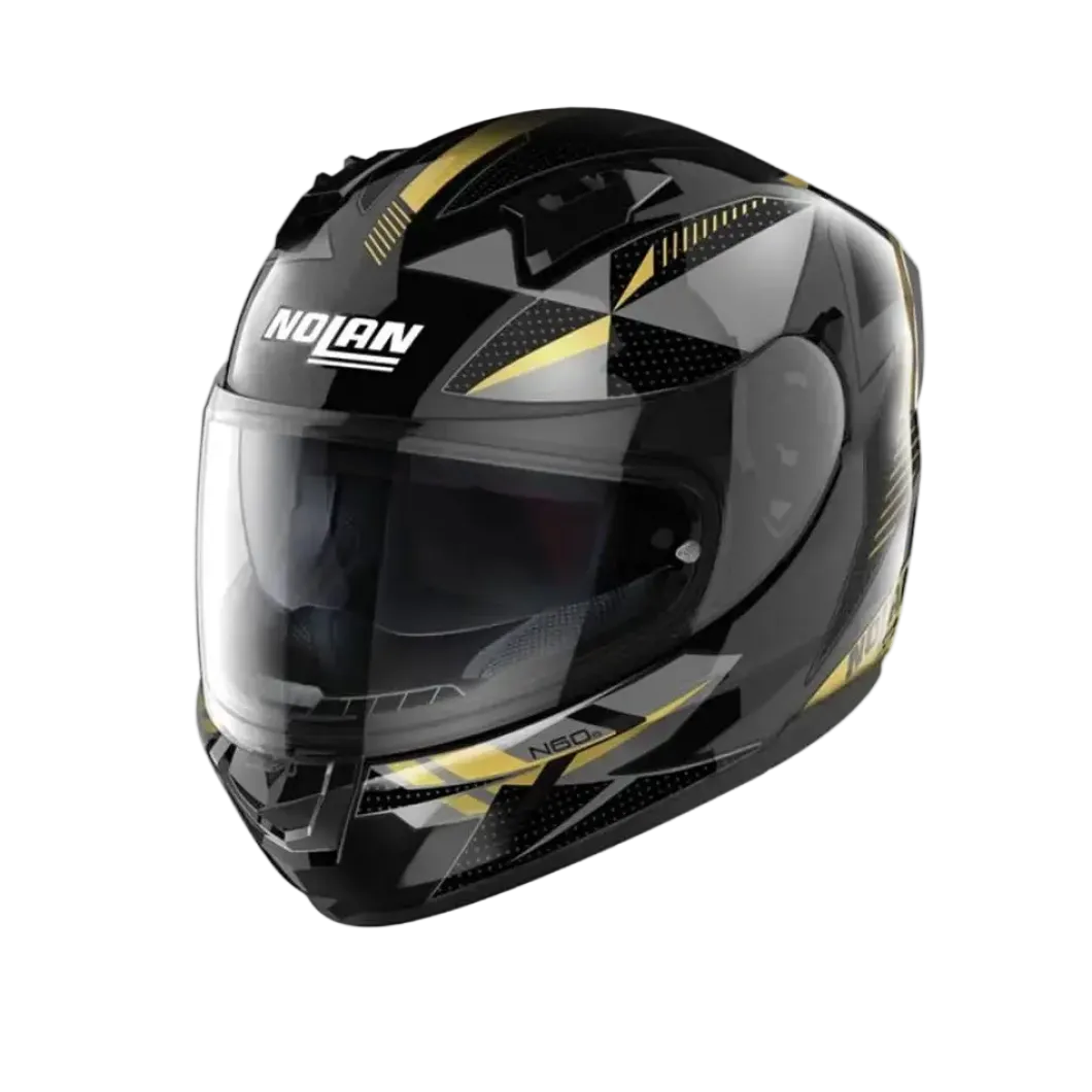 NOLAN N60-6 WIRING 075 Full Face Motorcycle Helmets Black Silver Gold