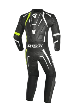 R-Tech Defender GP Full-Leather Racing Motorcycle Suit Black/White/Yellow