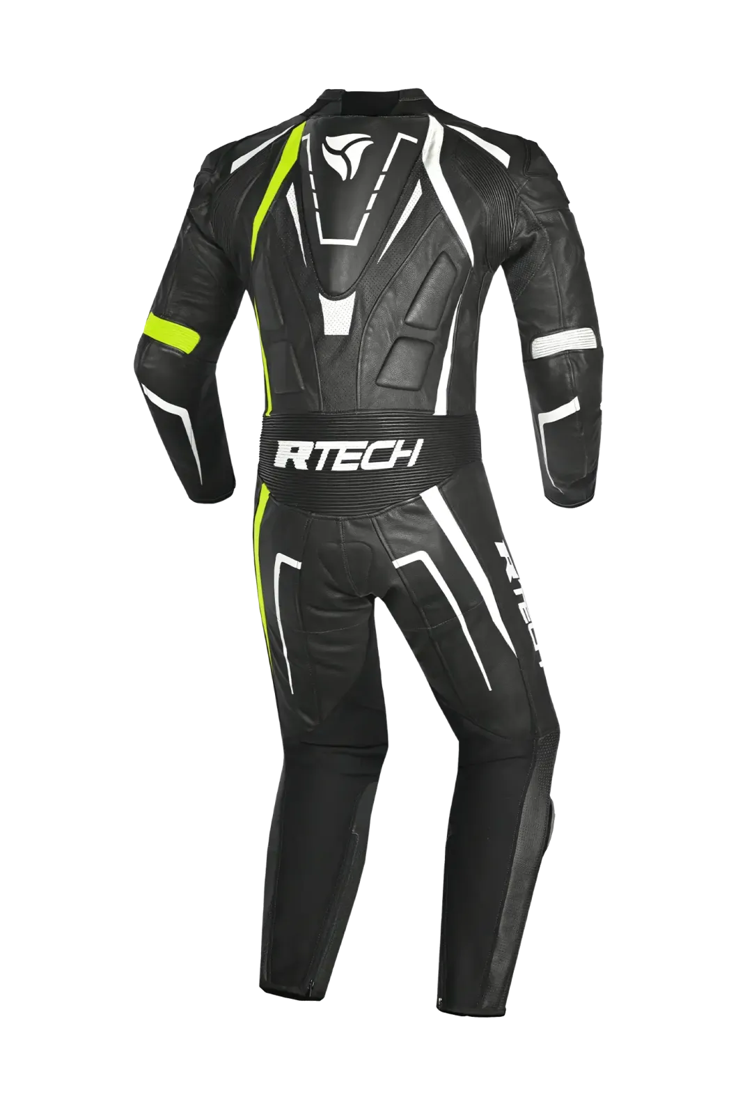 R-Tech Defender GP Full-Leather Racing Motorcycle Suit Black/White/Yellow