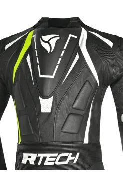 R-Tech Defender GP Full-Leather Racing Motorcycle Suit Black/White/Yellow