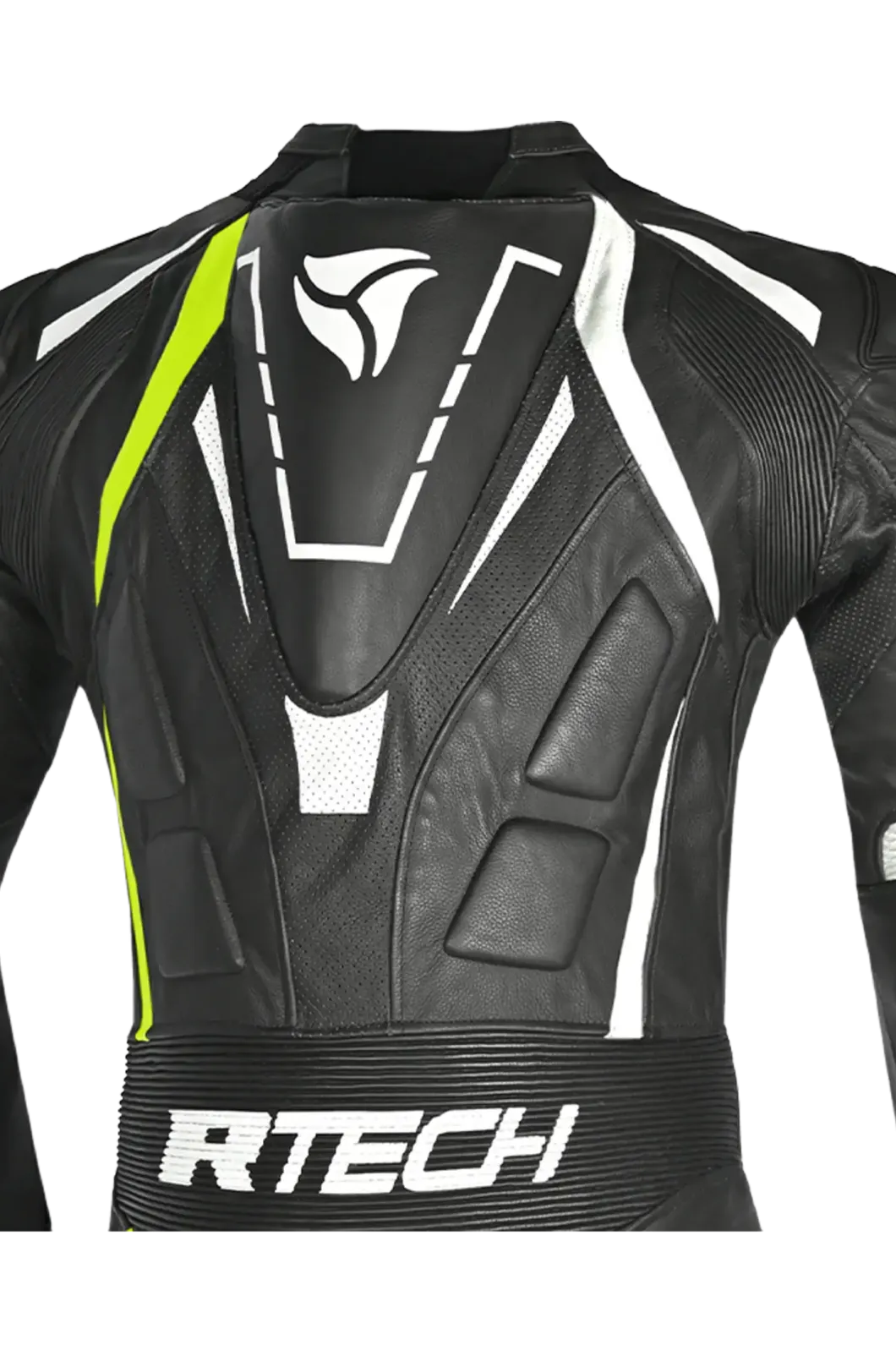 R-Tech Defender GP Full-Leather Racing Motorcycle Suit Black/White/Yellow