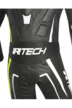 R-Tech Defender GP Full-Leather Racing Motorcycle Suit Black/White/Yellow