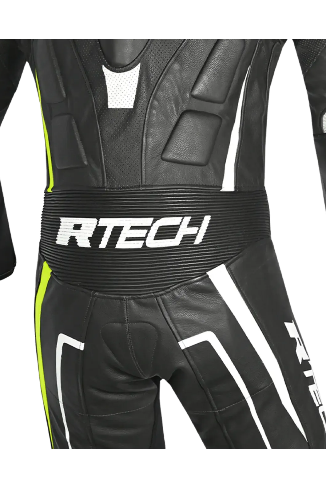 R-Tech Defender GP Full-Leather Racing Motorcycle Suit Black/White/Yellow
