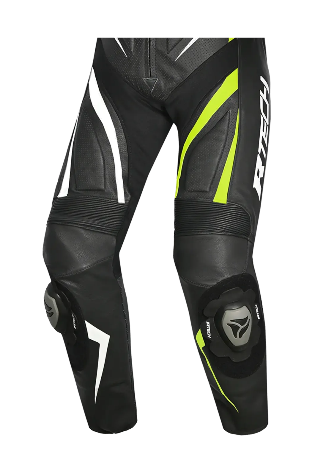 R-Tech Defender GP Full-Leather Racing Motorcycle Suit Black/White/Yellow
