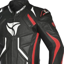 R-Tech Defender GP Full-Leather Racing Motorcycle Suit Black/White/Red